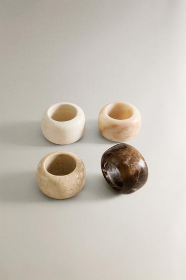 MARBLE NAPKIN RINGS (SET OF 4) -  by Zara - Image 2