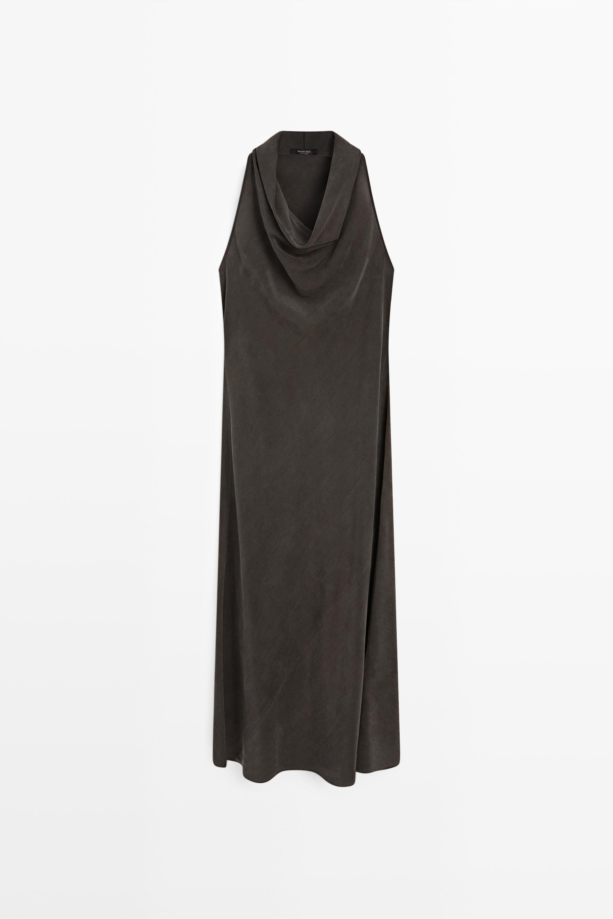Midi dress with cowl neckline — Cobalt