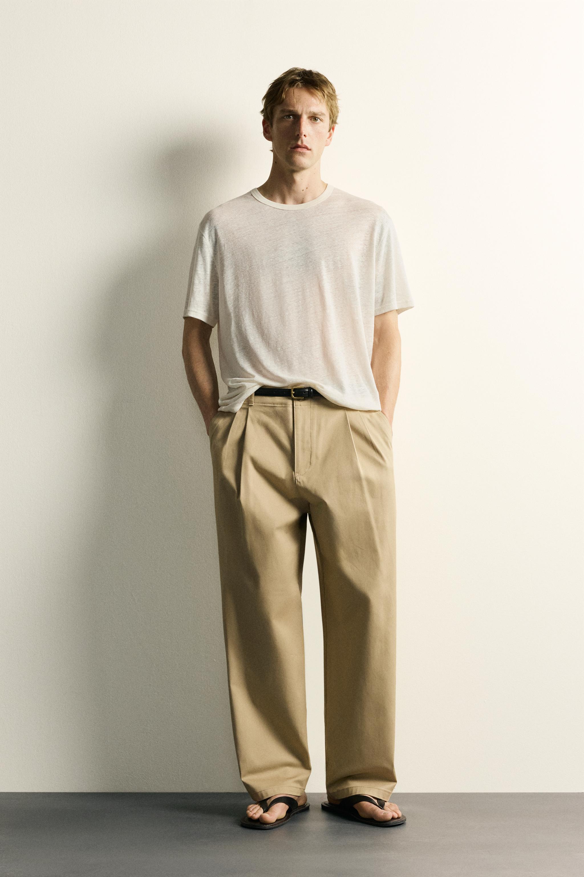 100%リネン リラックスフィットTシャツ - エクリュ | ZARA Japan / 日本