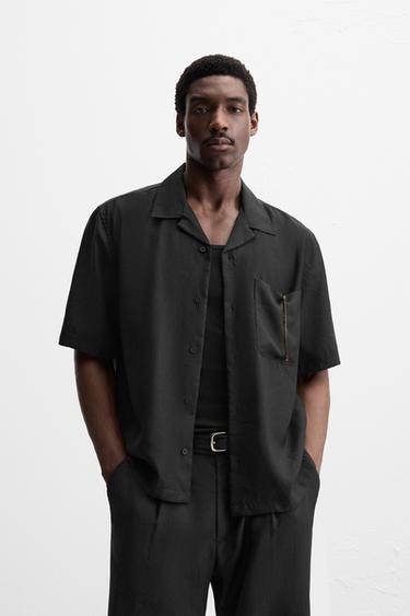 LYOCELL BLEND SHIRT - Black by Zara - Image 2