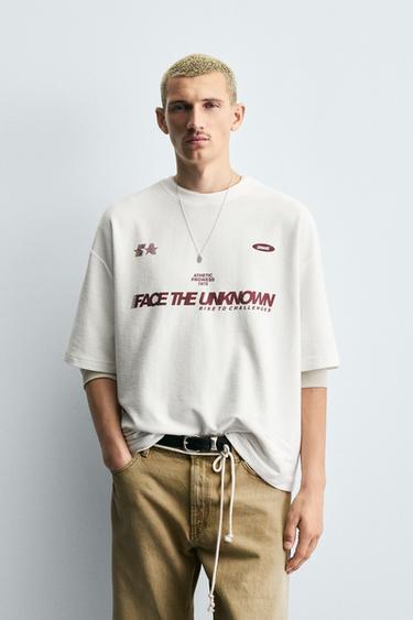 COMBINED PRINT SWEATSHIRT - Oyster-white by Zara