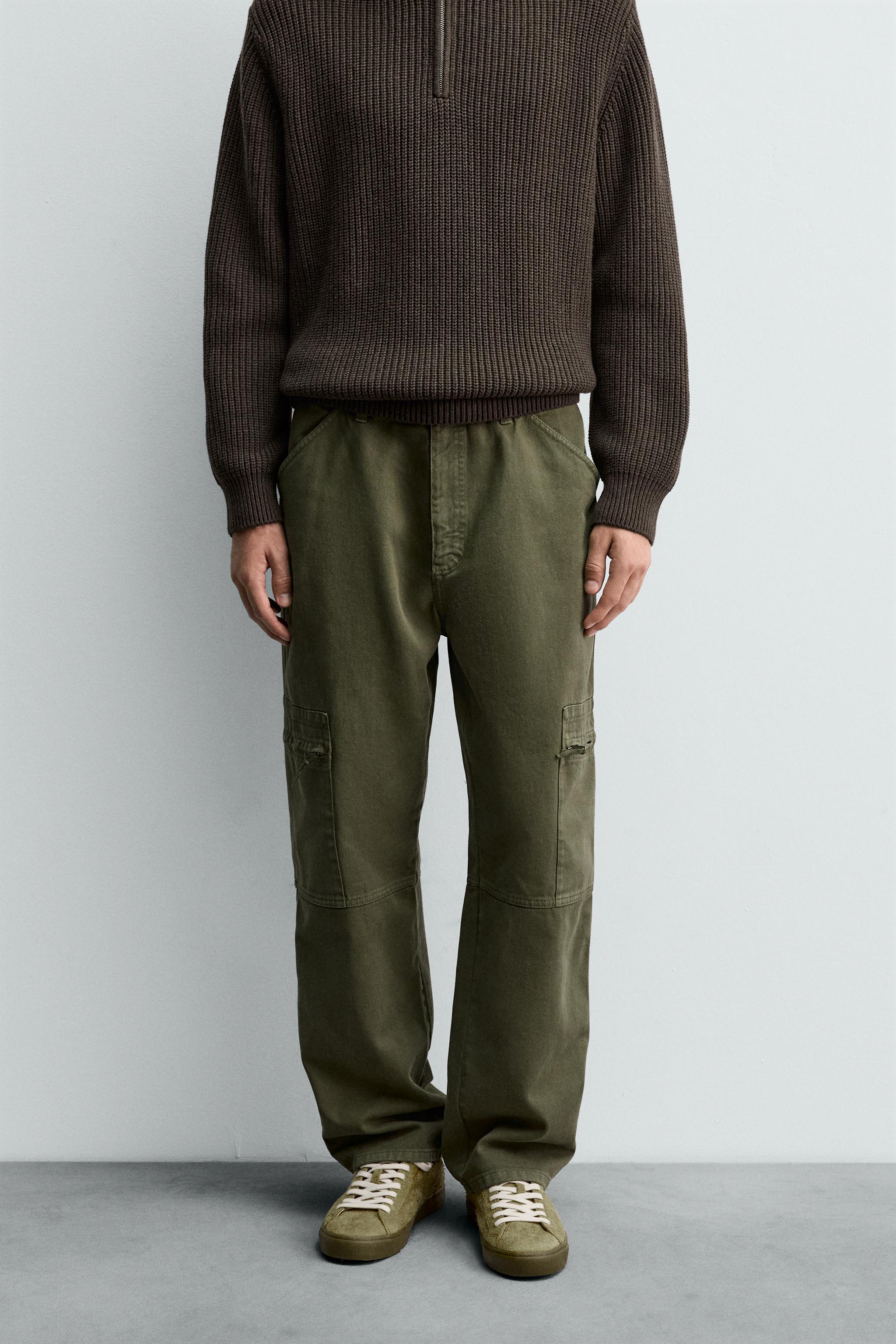 WASHED RELAXED FIT CARGO PANTS
