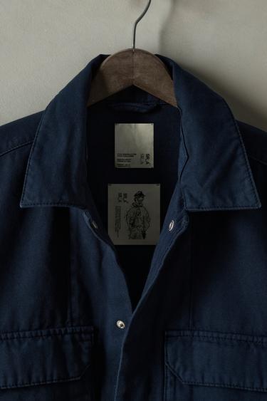 WASHED CANVAS OVERSHIRT X SR_A - Navy blue de Zara - Image 2