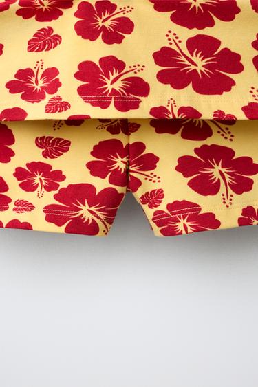 JUPE-SHORT IMPRIMÉ HIBISCUS - ÉCRU de Zara - Image 3