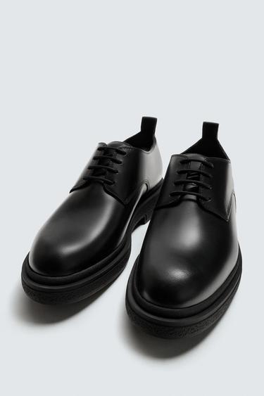 CHUNKY LEATHER SHOES - Black by Zara - Image 1