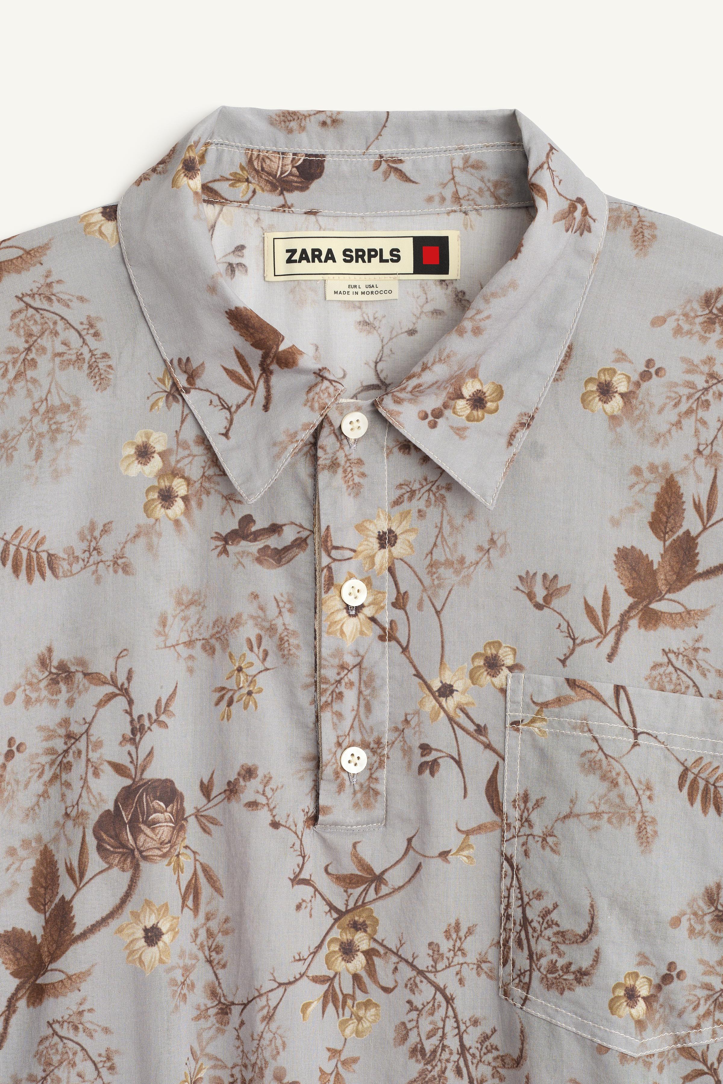 Мужские рубашки Zara CTTN FLWR SHRT — фото 6