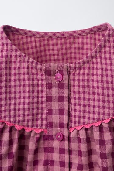 CHEMISE À CARREAUX VICHY - Fuchsia de Zara - Image 2