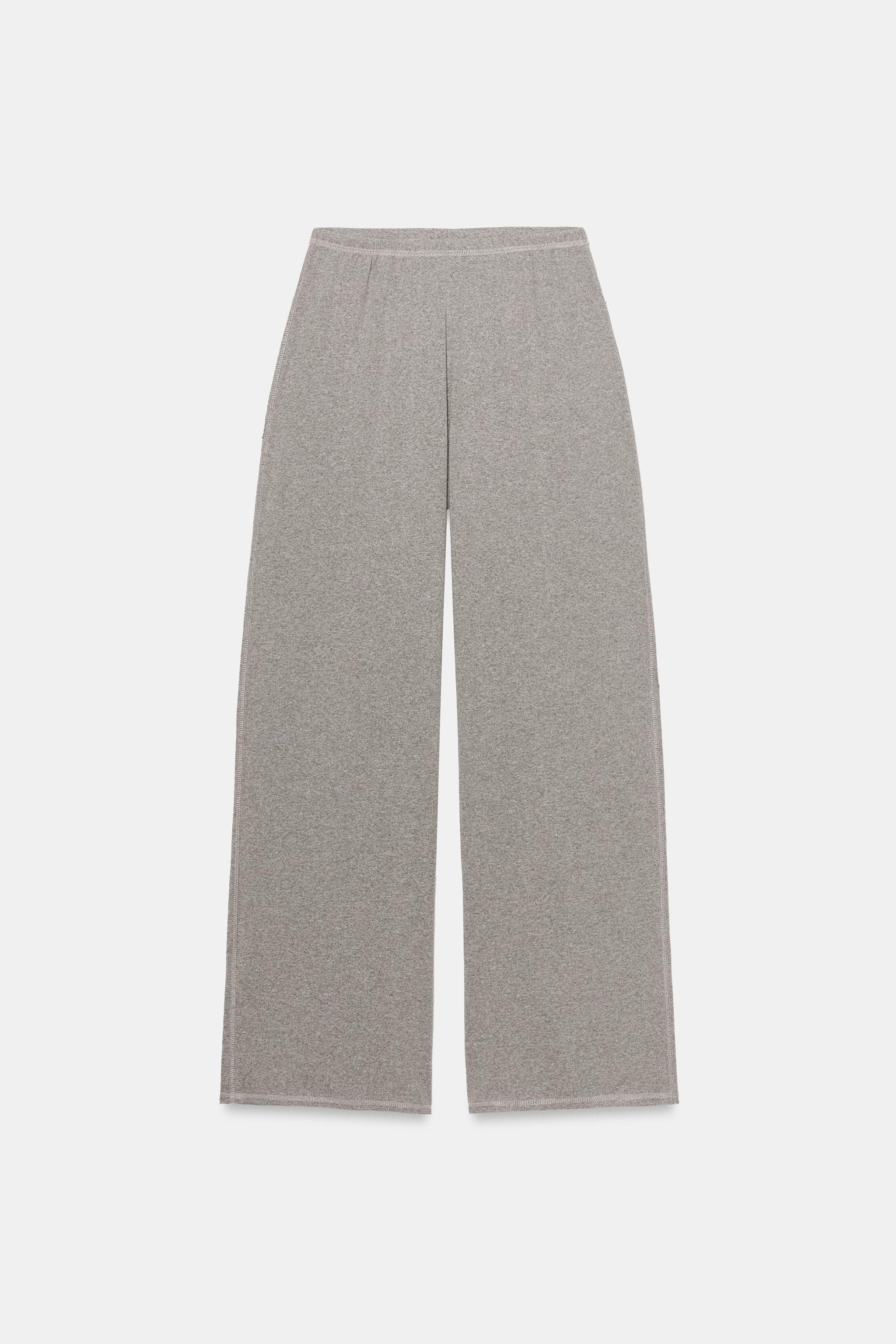 FLOWY WIDE LEG PANTS - Gray marl | ZARA United States