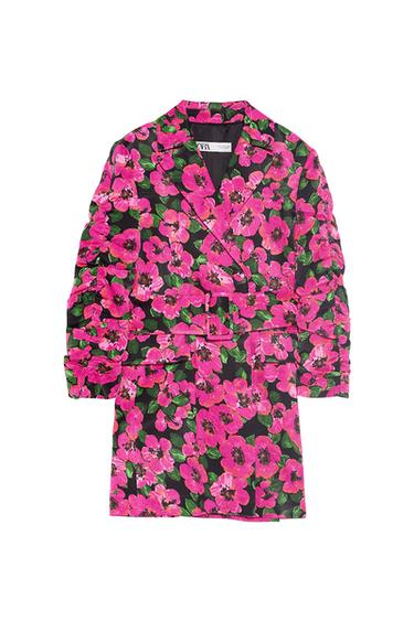 GATHERED PRINTED DRESS