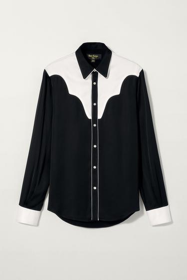 Zara CONTRAST WESTERN SHIRT BOBBY GILLESPIE X ZARA - Black