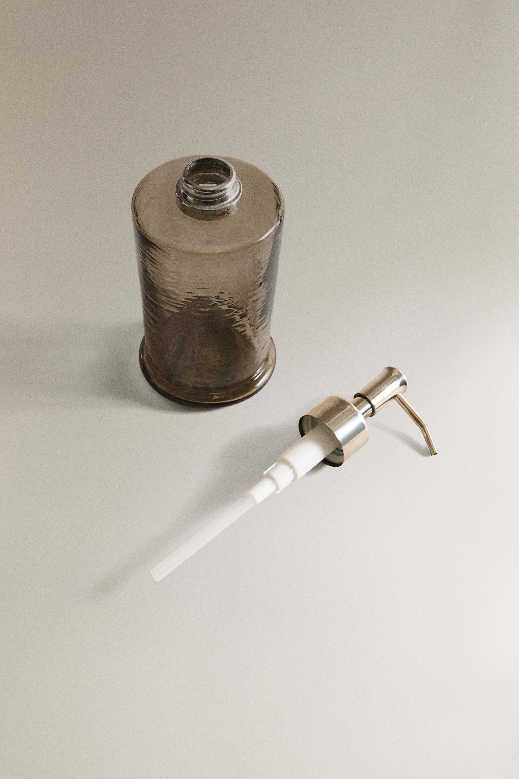 DISTRIBUTEUR DE SAVON EN VERRE TEXTURE FUMÉE