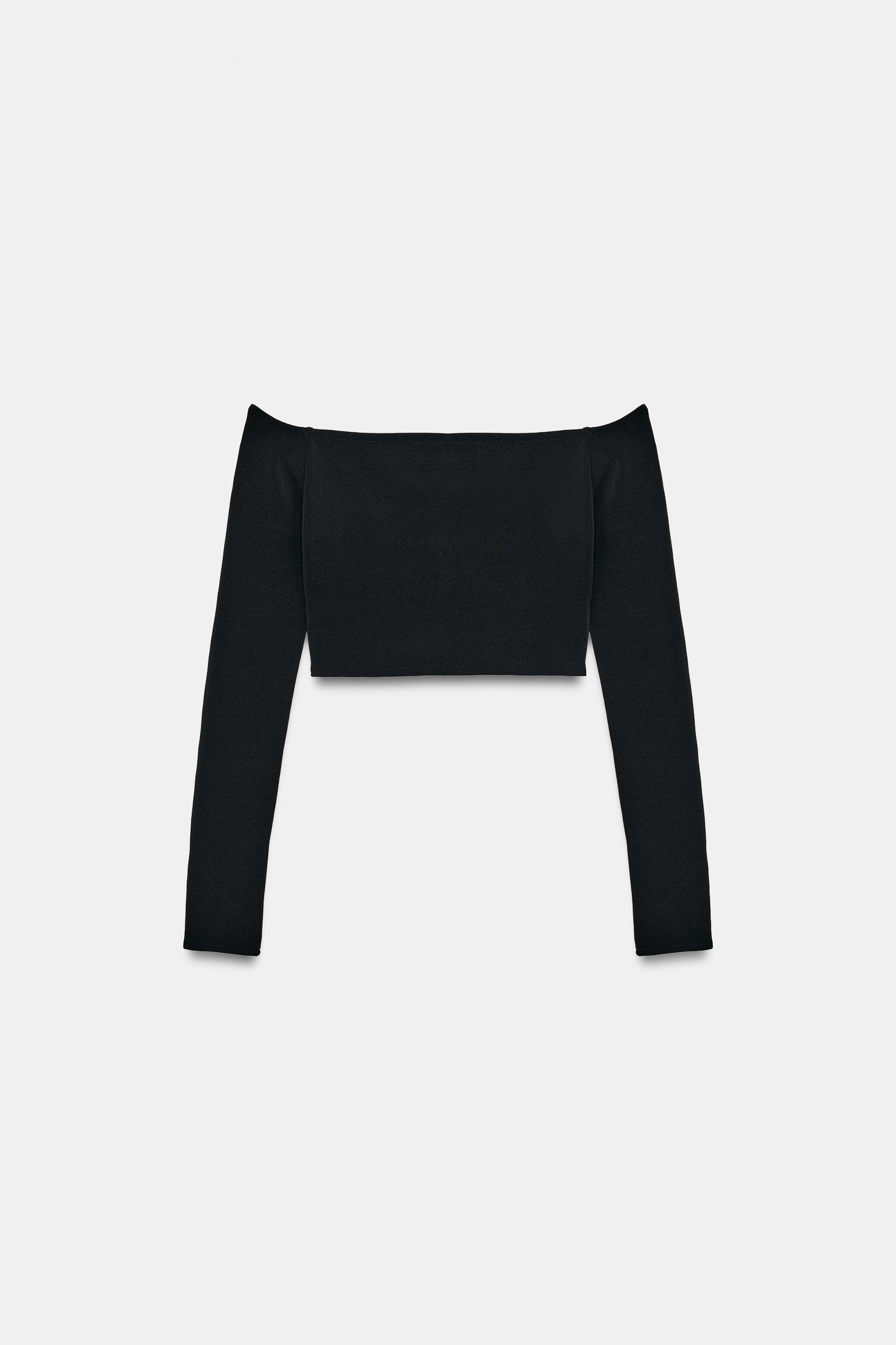 TOP CROPPED MANCHES LONGUES