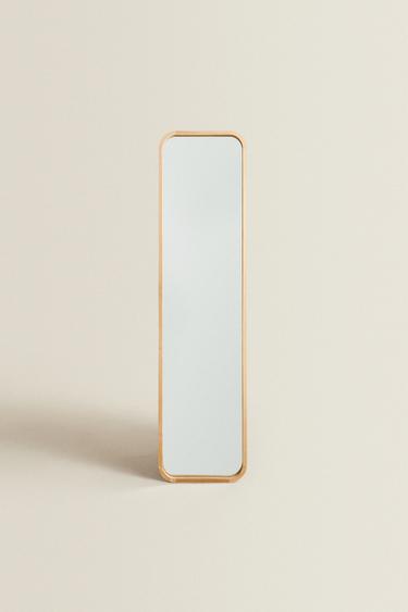 ROUND FULL LENGTH MIRROR WITH FRAME - Light beige by Zara