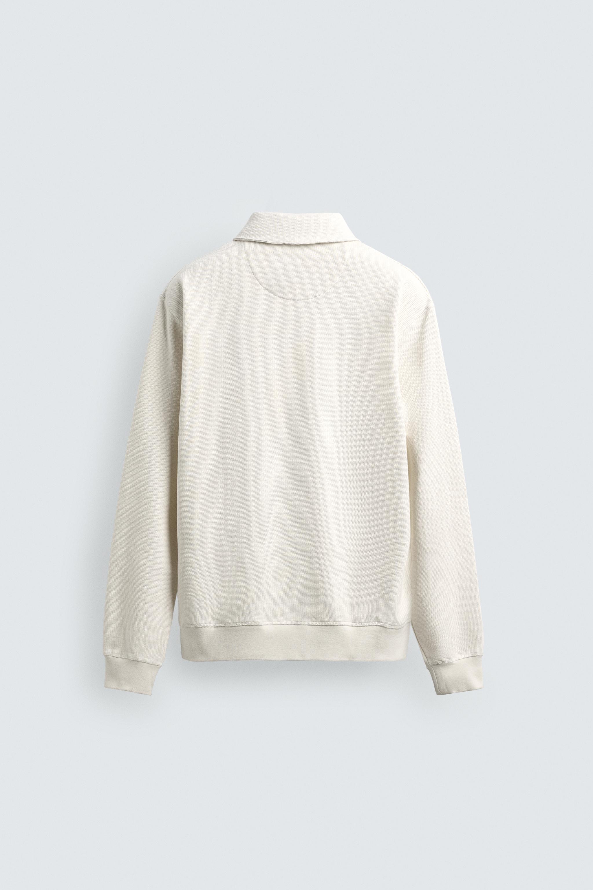 ZIP POLO SWEATSHIRT - Ecru | ZARA United States