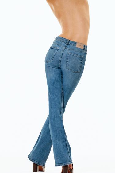Z1975 HIGH-WAIST MINI FLARE JEANS - Mid-blue by Zara