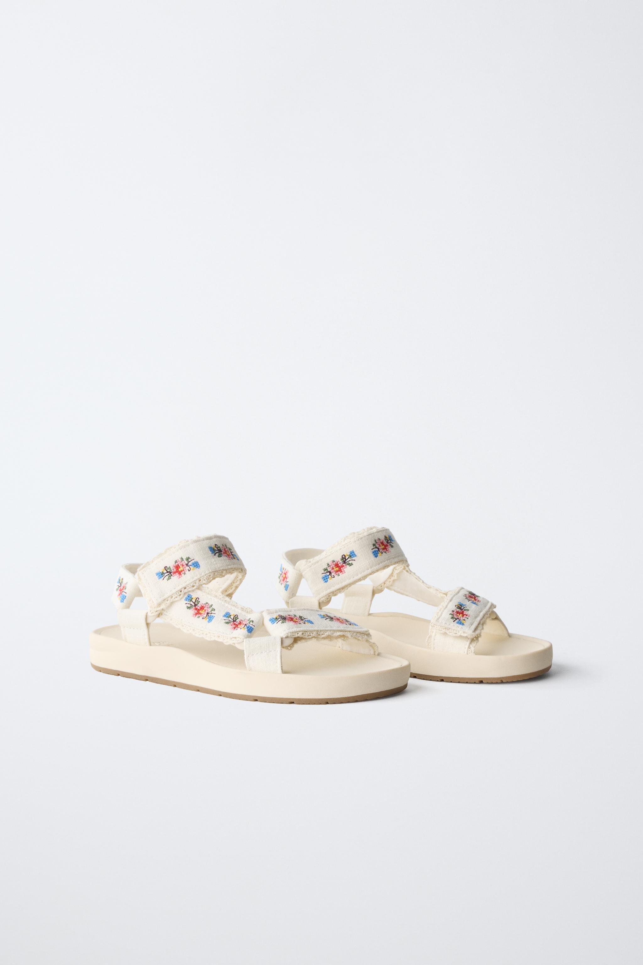 EMBROIDERED TECHNICAL SANDALS — Off White