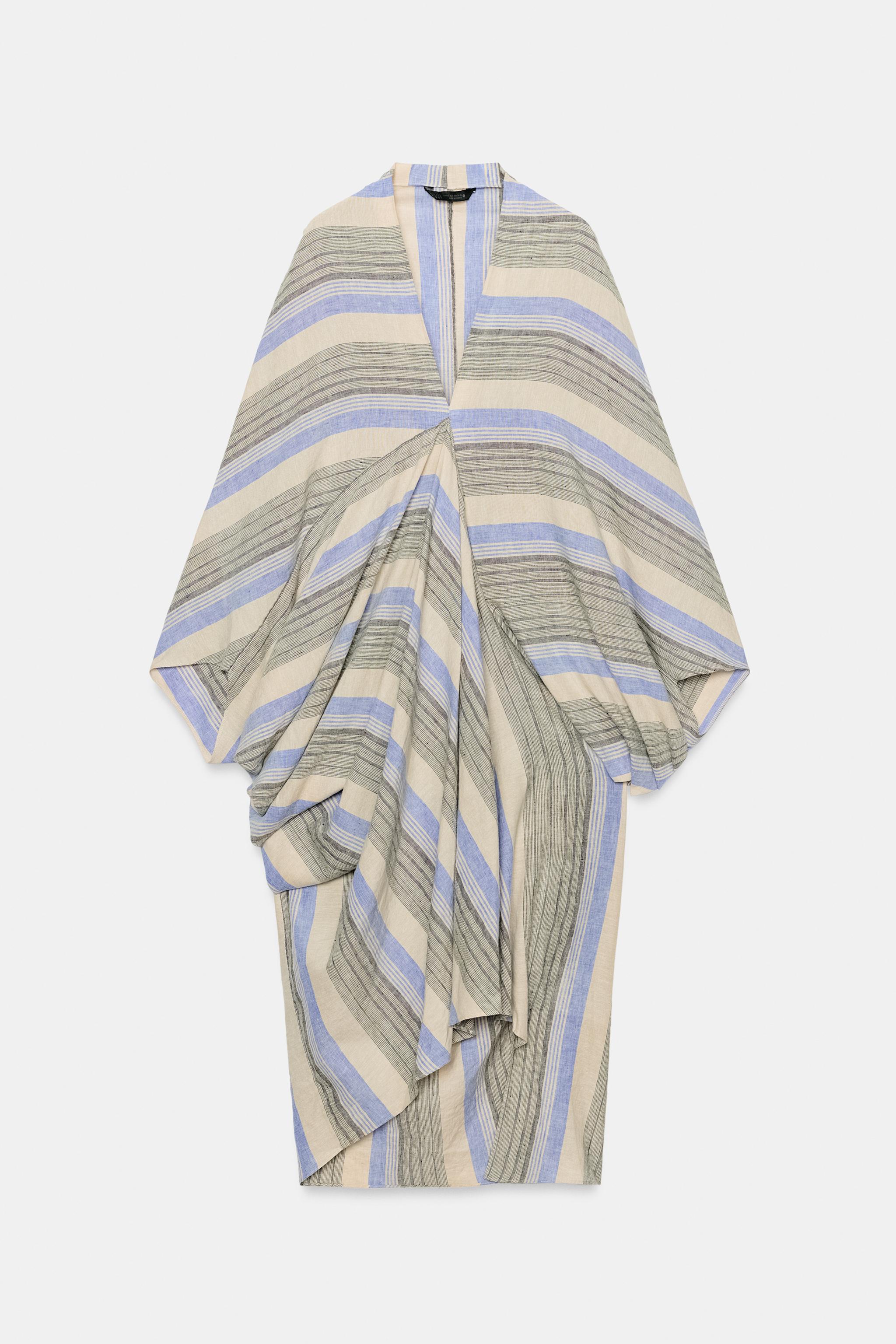 Женские платья Zara ZW COLLECTION STRIPED LINEN TUNIC — фото 5
