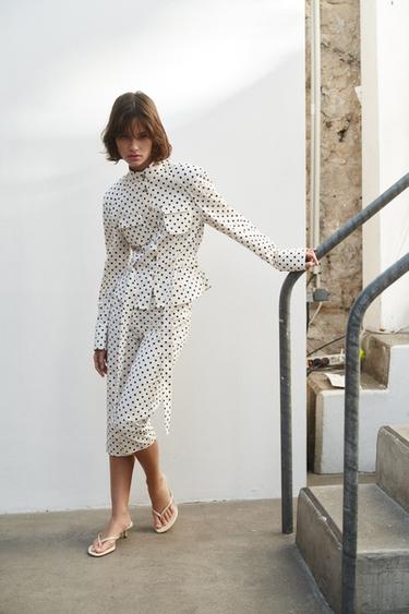 Zara POLKA DOT CAPRI PANTS - Black / White - Image 0