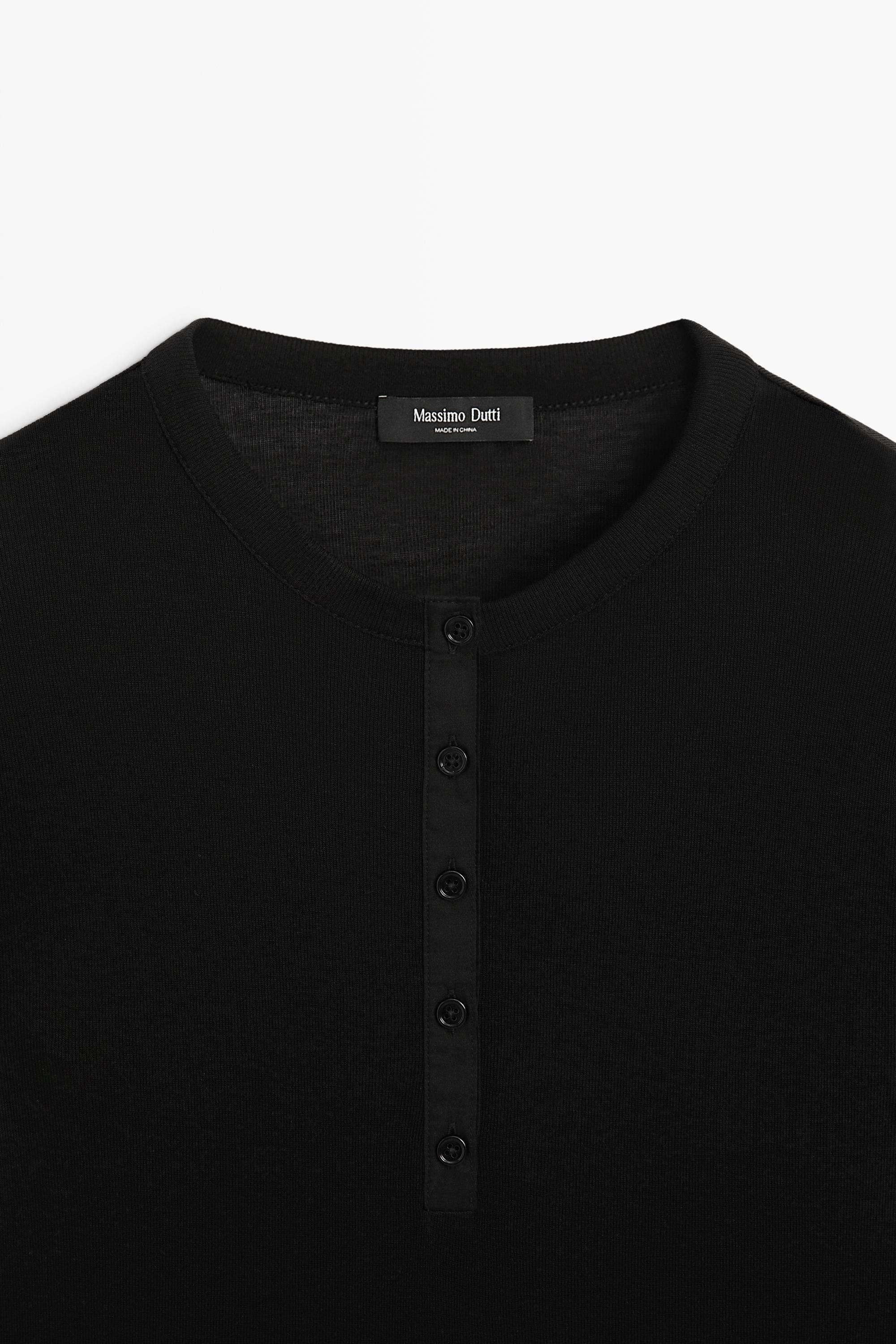 T-shirt tunisien boutonné