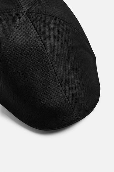 Zara TEXTURED BERET - Black