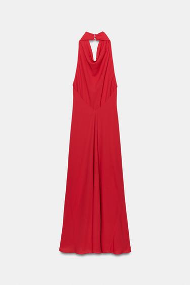 ROBE HALTER ZW COLLECTION - Rouge clair de Zara - Image 6