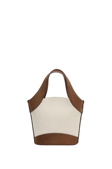 BOLSO BANDOLERA CANVAS - Marrón de Zara