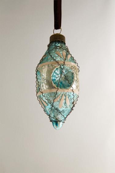 RETRO BAUBLE CHRISTMAS TREE DECORATION - Light blue by Zara - Image 3