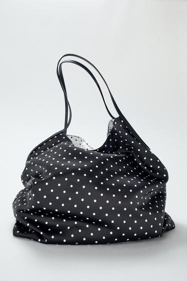 حقيبة SHOPPER منسوجة ومنقّطة - متعدد الألوان الخاص بـ Zara