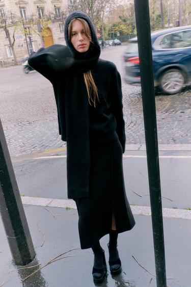 PLAIN KNIT SWEATER - Black by Zara - Image 0