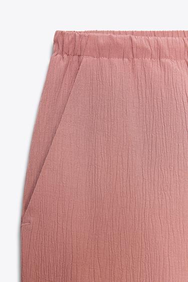 PANTALON LARGE EFFET FROISSÉ - MARSALA de Zara - Image 6