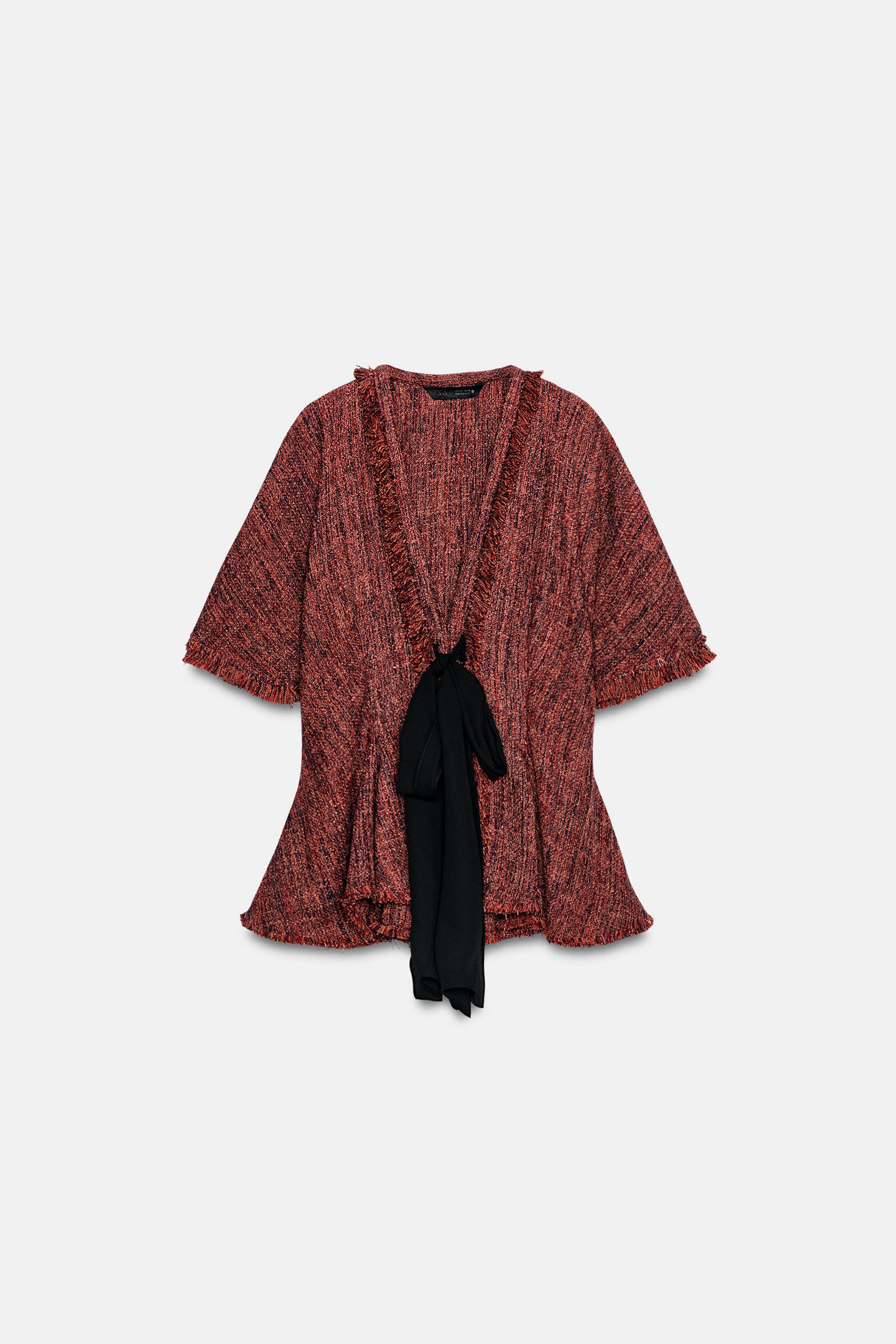 TOP PEPLUM CU FRONJURI ZW COLLECTION - Portocaliu | ZARA România