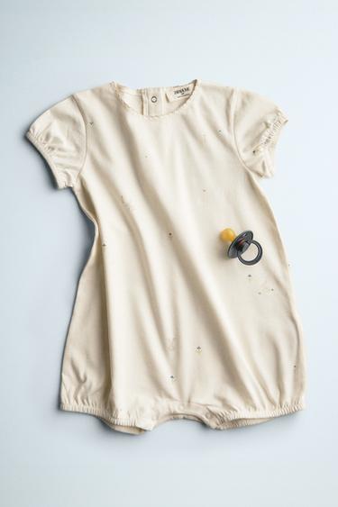 CHILDREN'S RABBIT AND FLORAL ROMPER - Oyster-white by Zara - Image 5