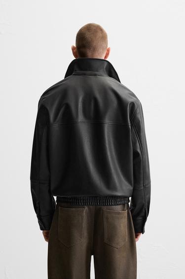 LEATHER EFFECT JACKET - Black by Zara - Image 2