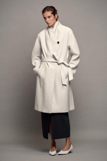 SOFT BELTED COAT — Ecru 2