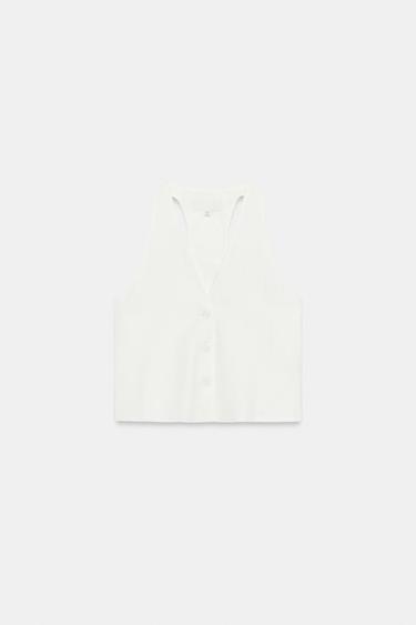 جاكيت فيست بأزرار - أبيض مكسور by Zara