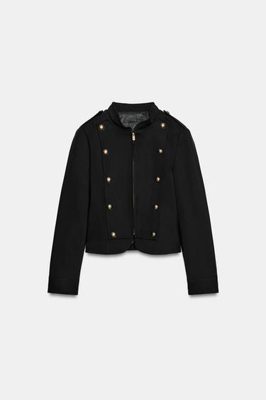 VESTE AJUSTÉE À BOUTONS - Noir de Zara - Image 3