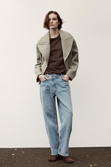 SHORT DOUBLE-BREASTED COAT - Mink by Zara - Image 0