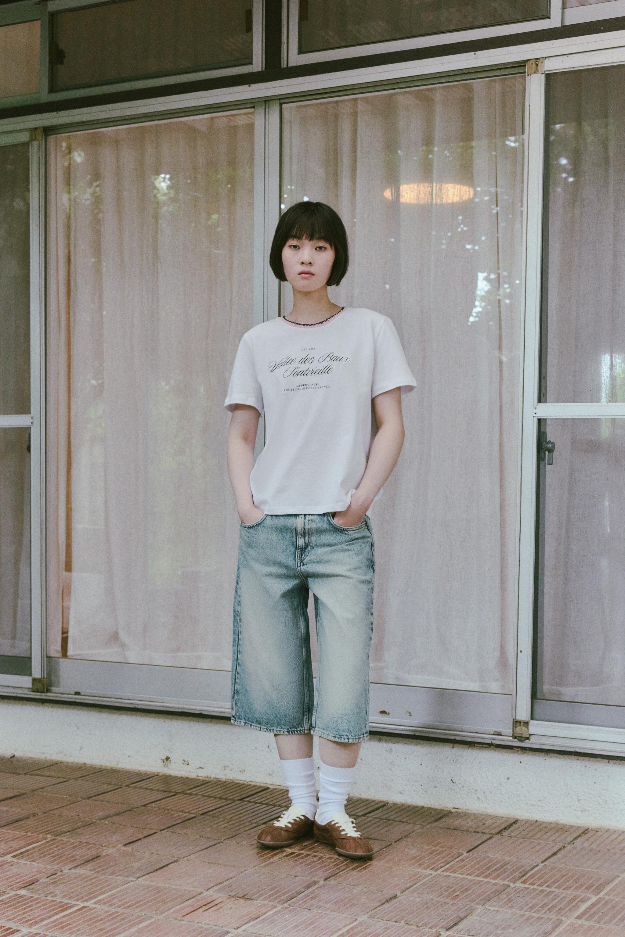 ZW COLLECTION デニムバミューダパンツ - ブルー | ZARA Japan