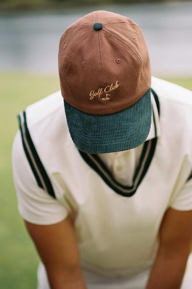 Zara GOLF CAP - Brown / Green
