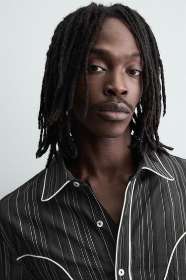 CHEMISE WESTERN À LISERÉS - Gris de Zara - Image 5