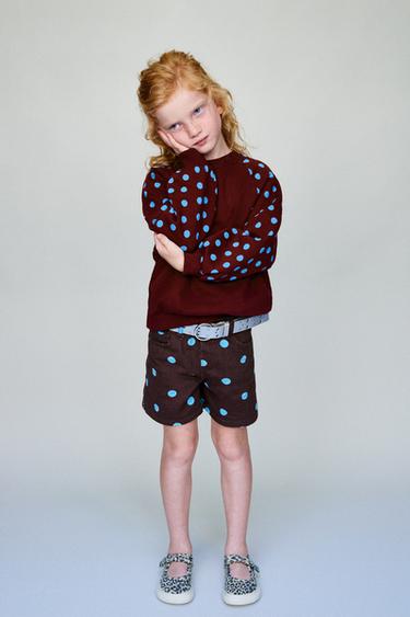 POLKA DOT TWILL BERMUDA SHORTS - Brown by Zara