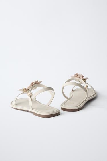 SANDALES FLEURS - Blanc de Zara - Image 4