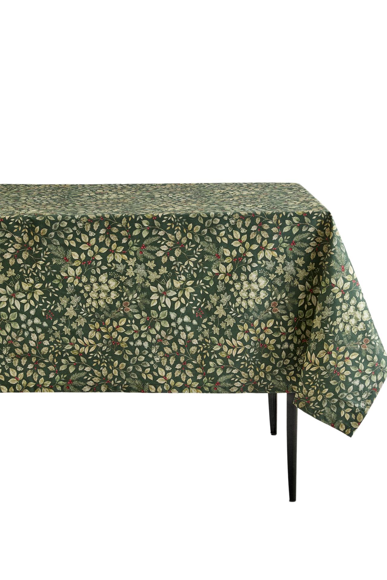 RESIN COTTON LEAF CHRISTMAS TABLECLOTH
