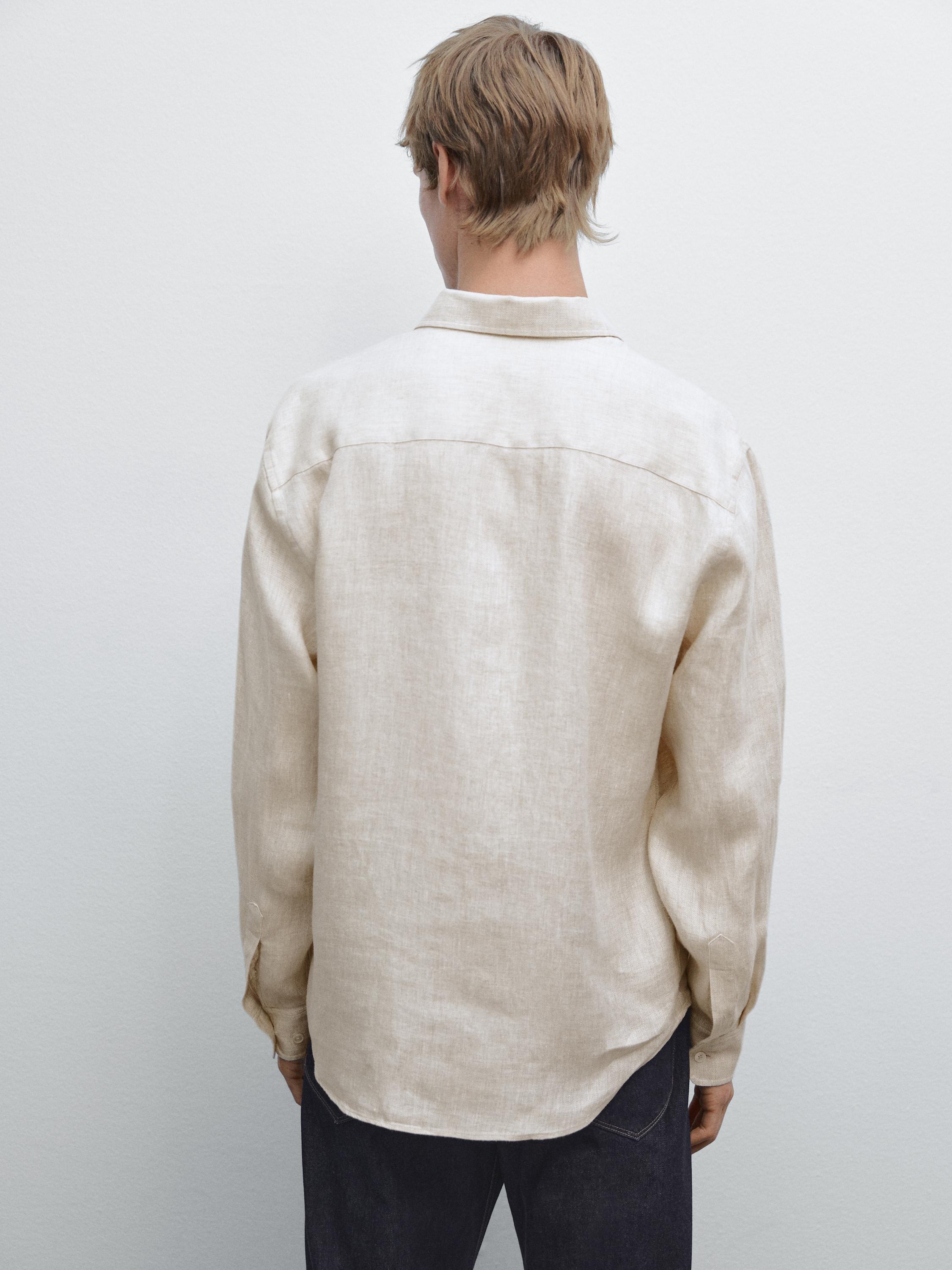 Faded linen regular fit shirt