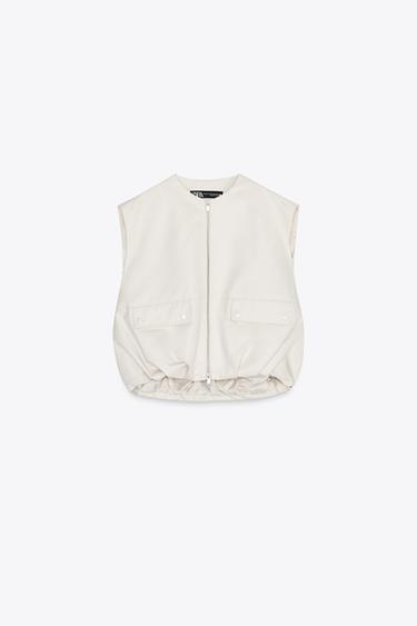 ЖИЛЕТ ZW COLLECTION ОВЕРСАЙЗ - Сіровато-бежевий колір Zara