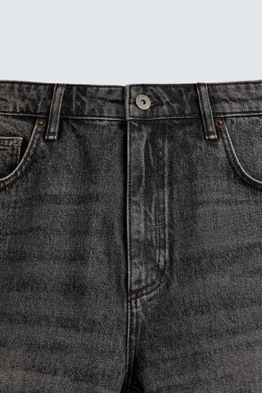 RELAXED FIT DENIM BERMUDA SHORTS - Dark grey by Zara - Image 8