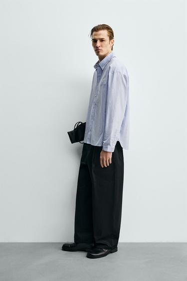 RELAXED FIT OXFORD SHIRT - Blue by Zara - Image 3