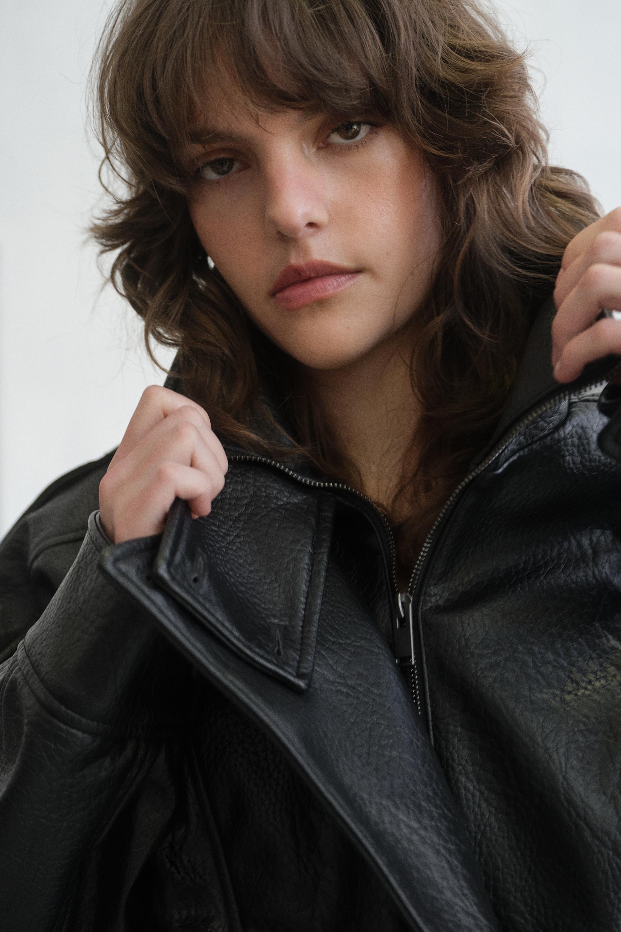 フェイクレザージャケット - ブラウン | ZARA Japan / 日本