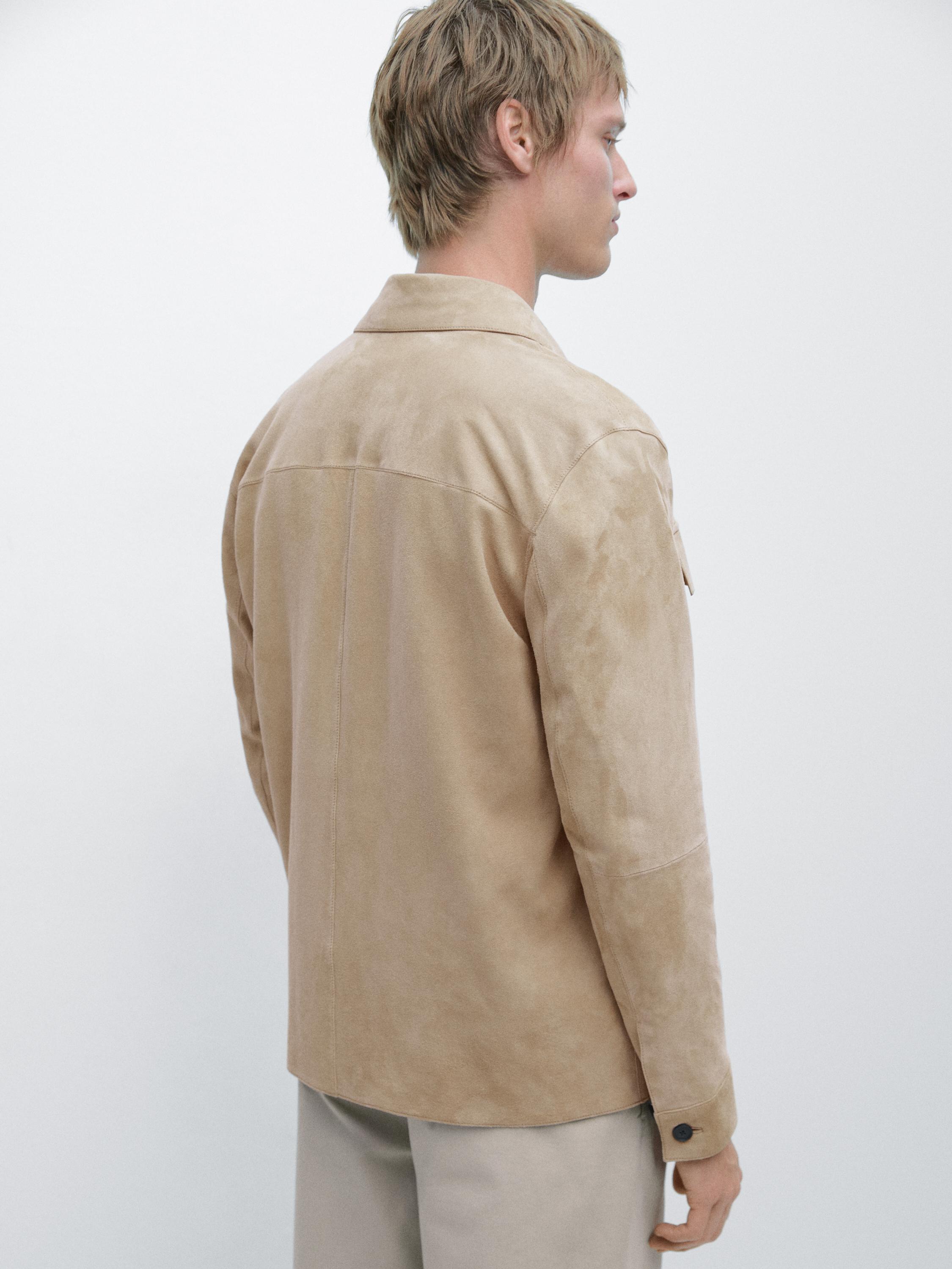 Surchemise en cuir et daim