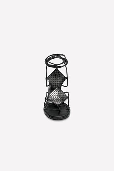 STRAPPY LEATHER SANDALS WITH STUDS LUDOVIC DE SAINT SERNIN x ZARA - Black by Zara